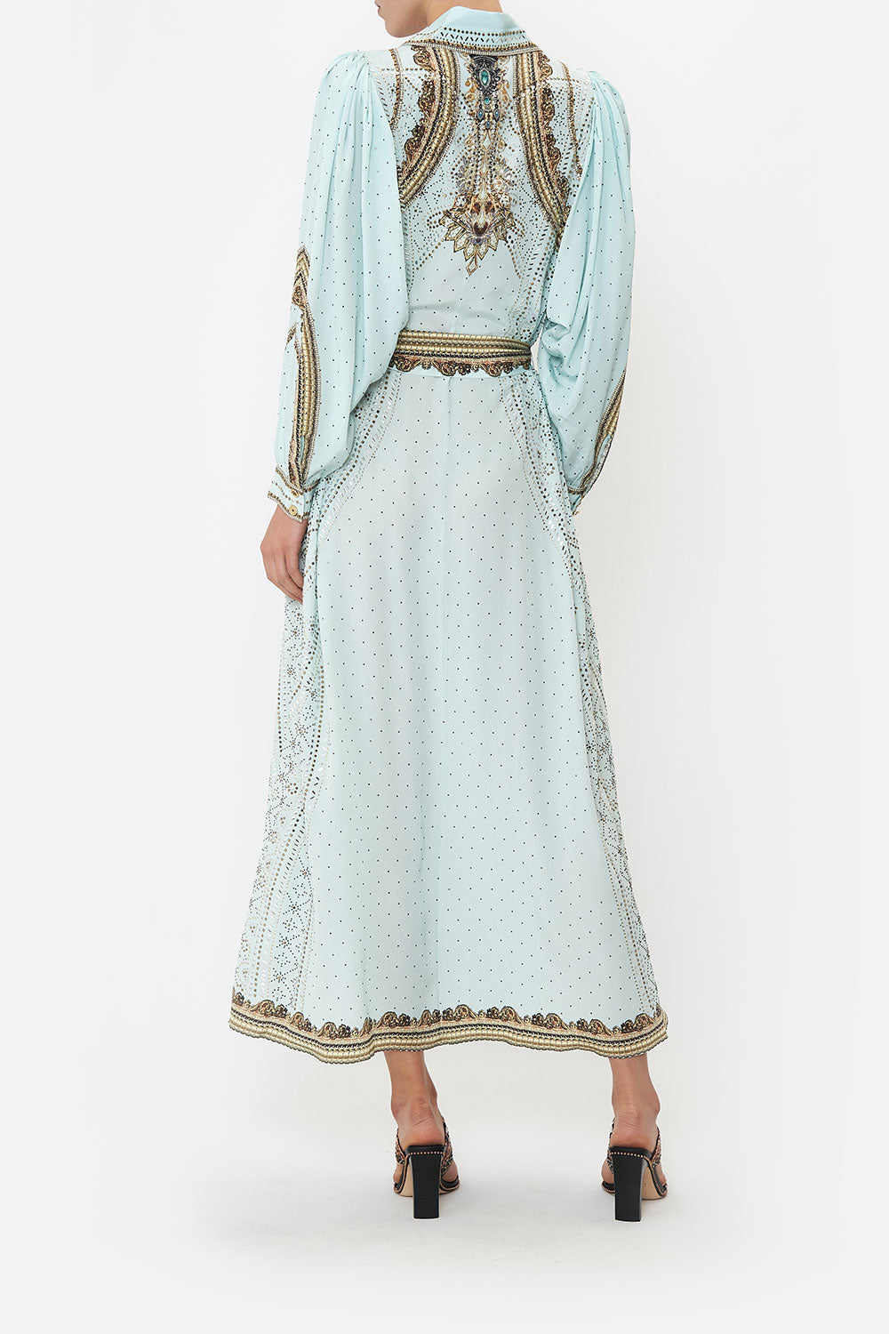 CAMILLA - Curved Collar Shirt Maxi Dress (S - AU 10)