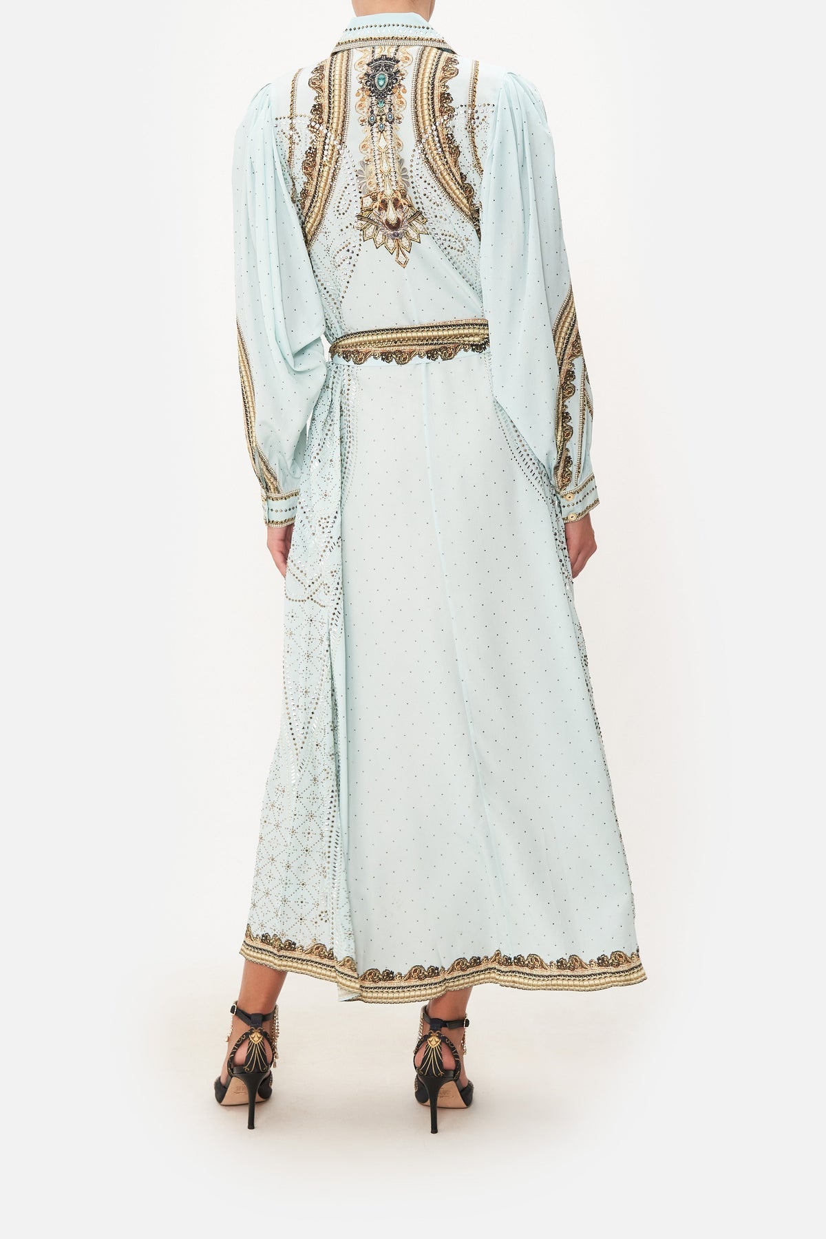 CAMILLA - Curved Collar Shirt Maxi Dress (S - AU 10)