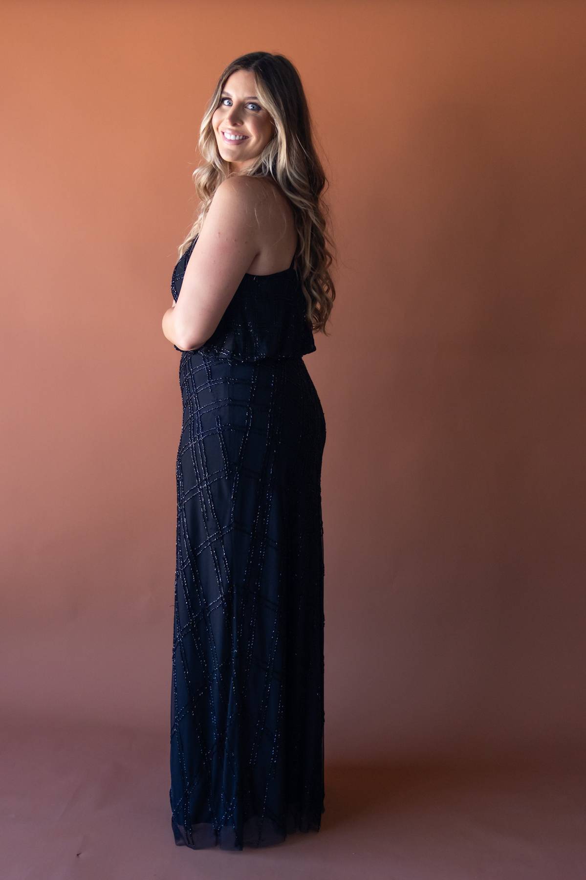 ADRIANNA PAPELL - Art Deco Maxi Dress (AU 16)