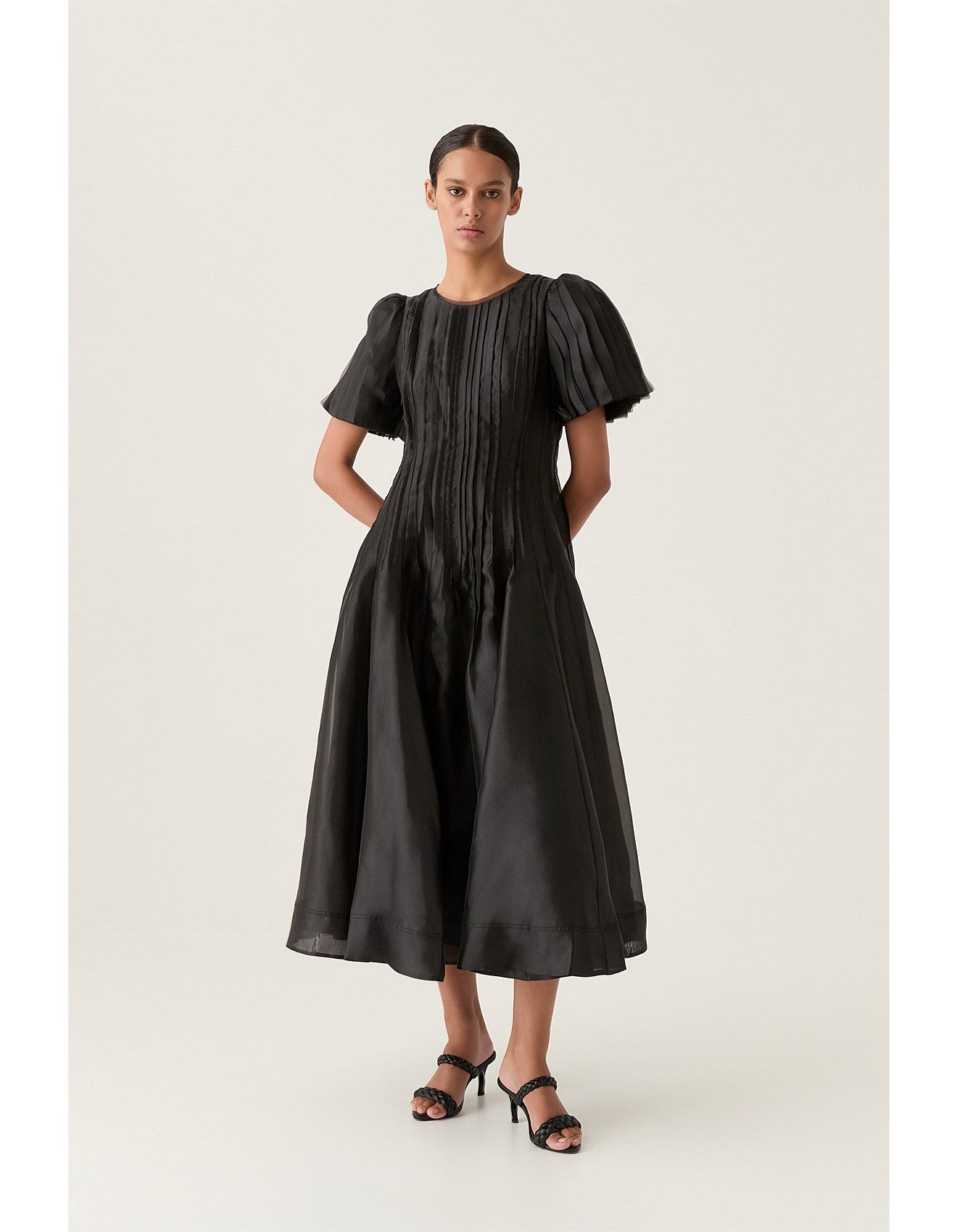 AJE - Nova Pleated Midi Dress (AU 14)
