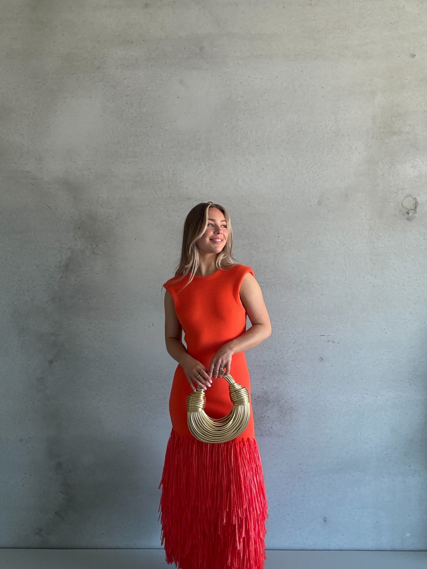 AJE - Rushes Raffia Knit Midi Dress (AU 8/10)