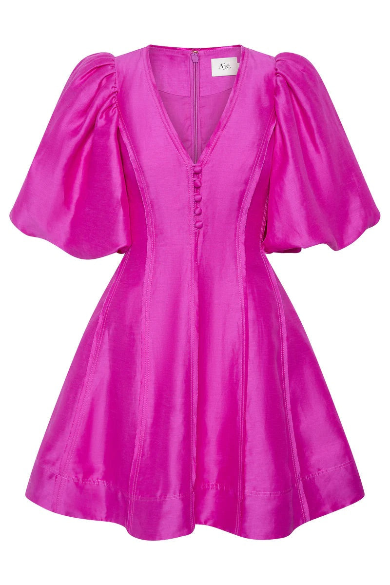 AJE - Dusk Puff Sleeve Mini Dress (AU 8)