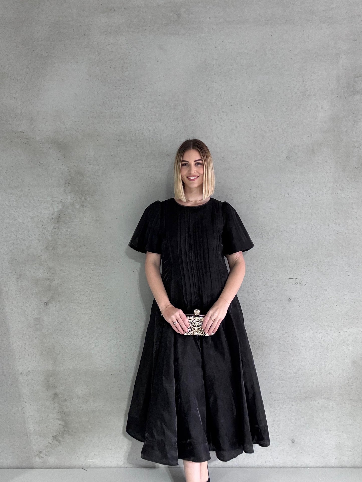 AJE - Nova Pleated Midi Dress (AU 14)