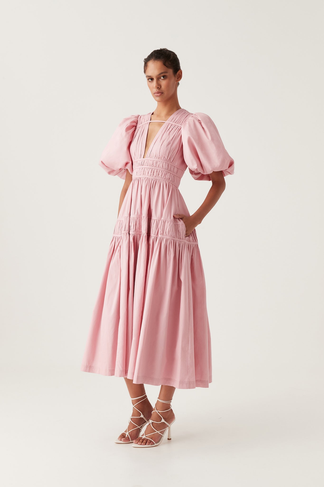 AJE - Fallingwater Ruched Midi Dress (AU 12)