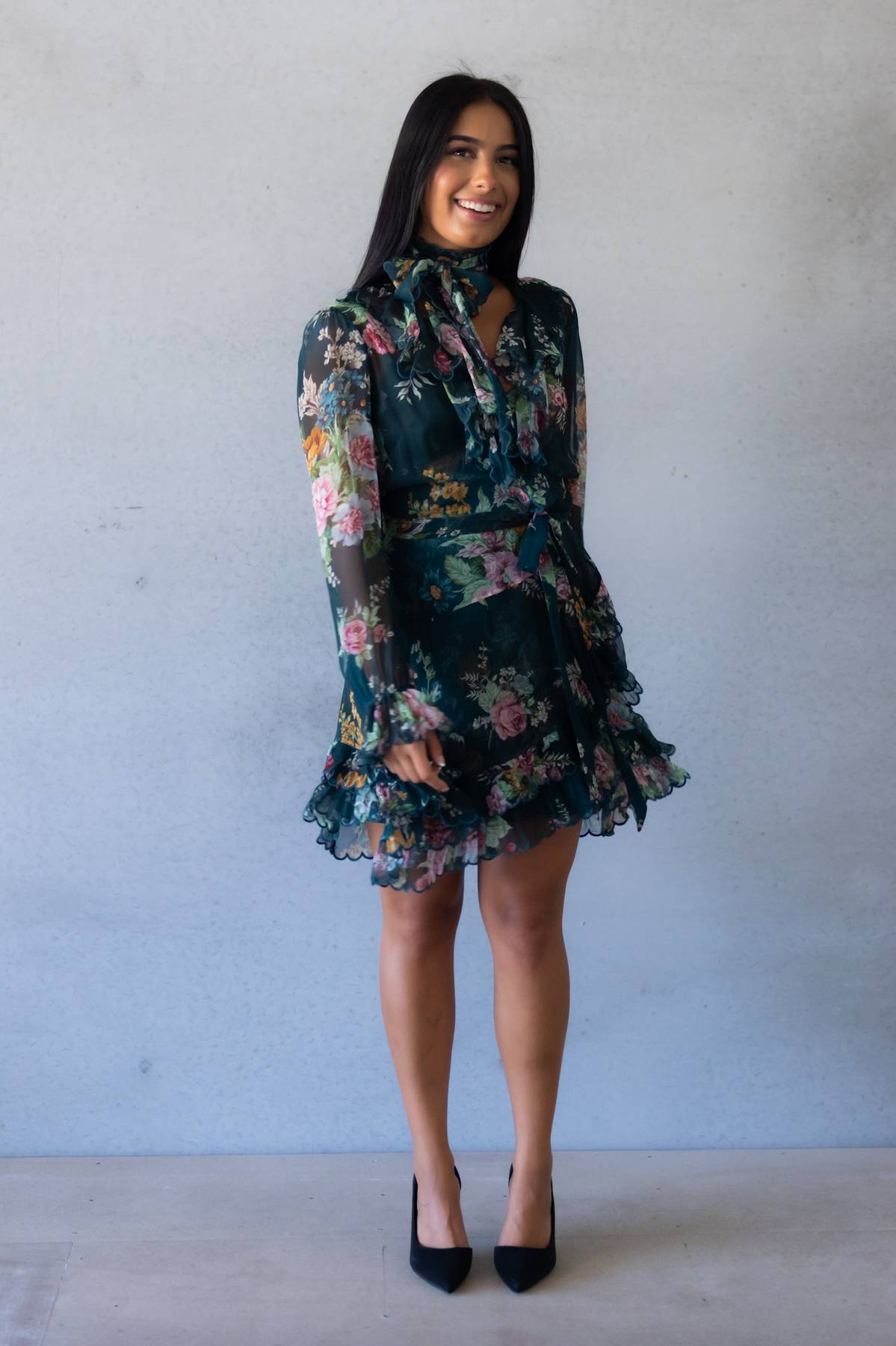 ZIMMERMANN - Wavelength Scallop Frill Dress (AU 8/10)