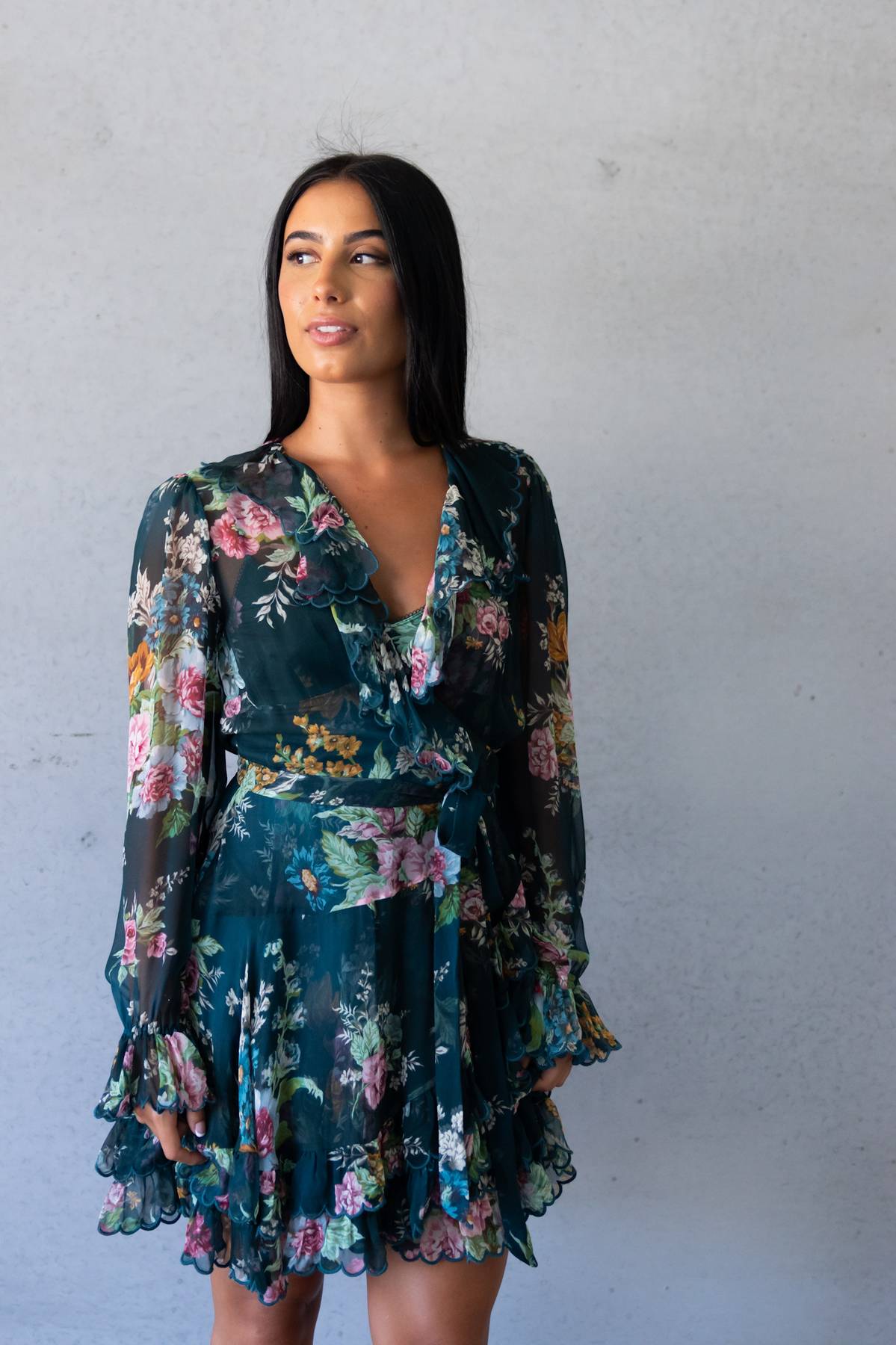 ZIMMERMANN - Wavelength Scallop Frill Dress (AU 8/10)