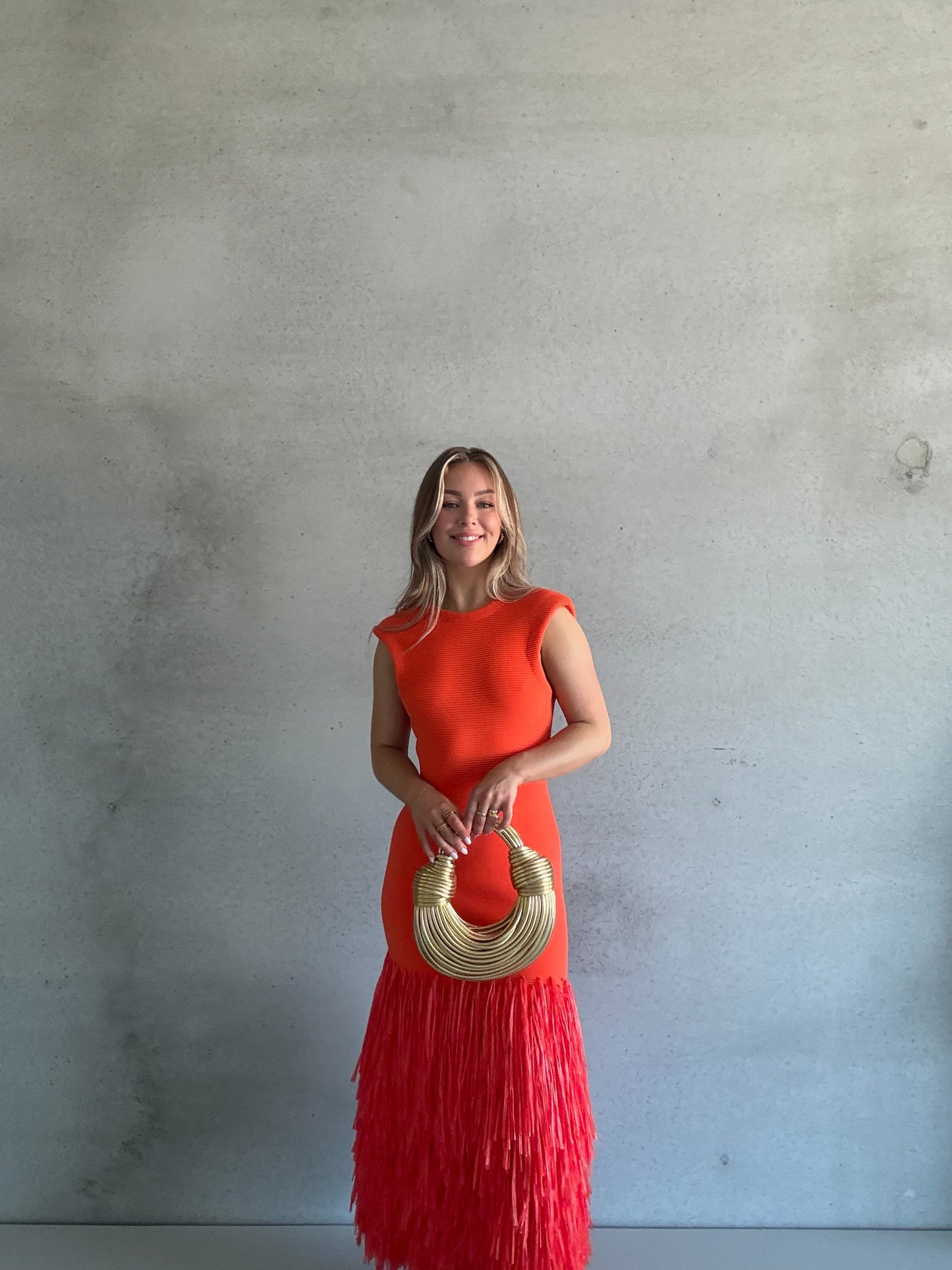 AJE - Rushes Raffia Knit Midi Dress (AU 8/10)