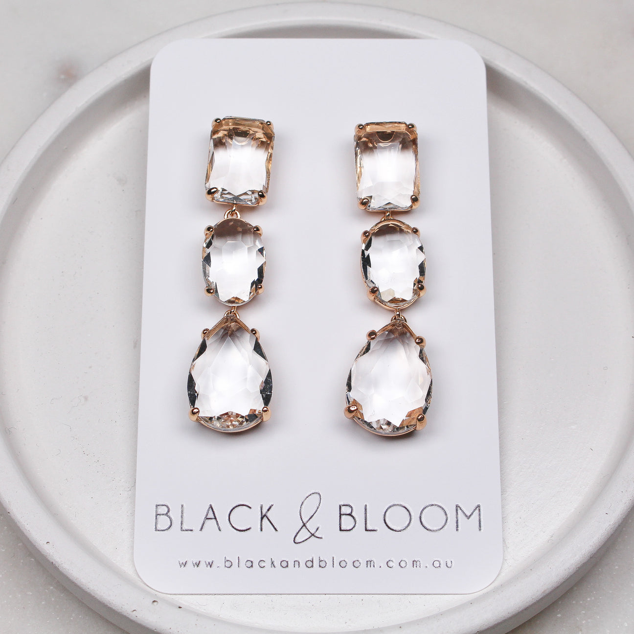 BLACK & BLOOM - Amalfi Earrings in Silver - For Sale