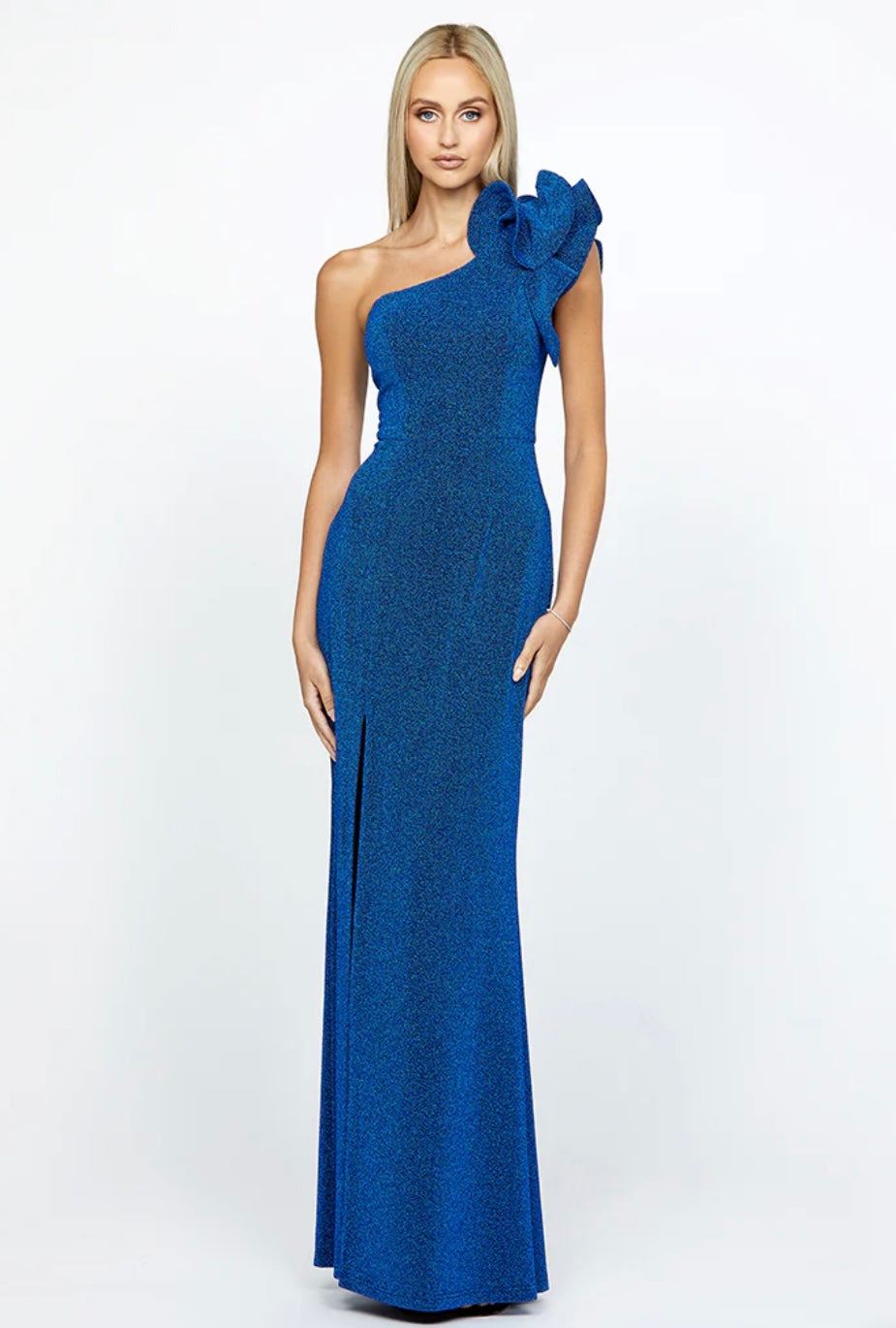 BARIANO - Kristi One Shoulder Gown in Cobalt Blue (AU 16)