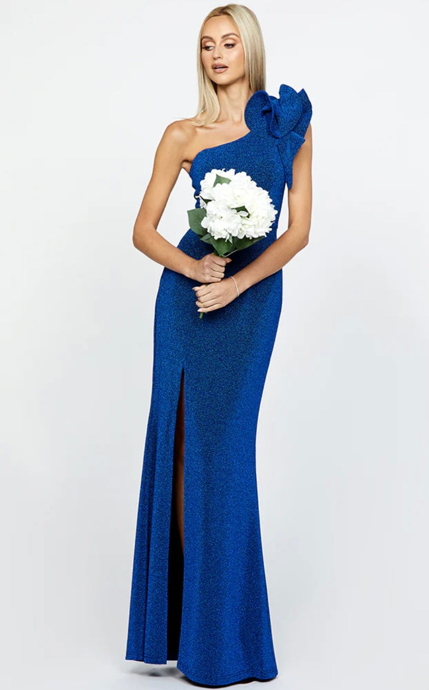 BARIANO - Kristi One Shoulder Gown in Cobalt Blue (AU 16)