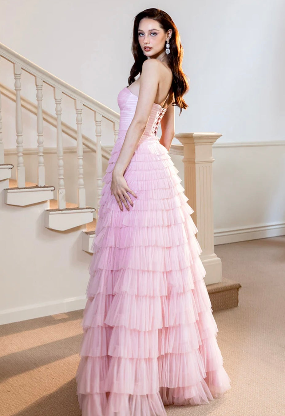 Serenity Sweetheart Strapless Gown in Pink