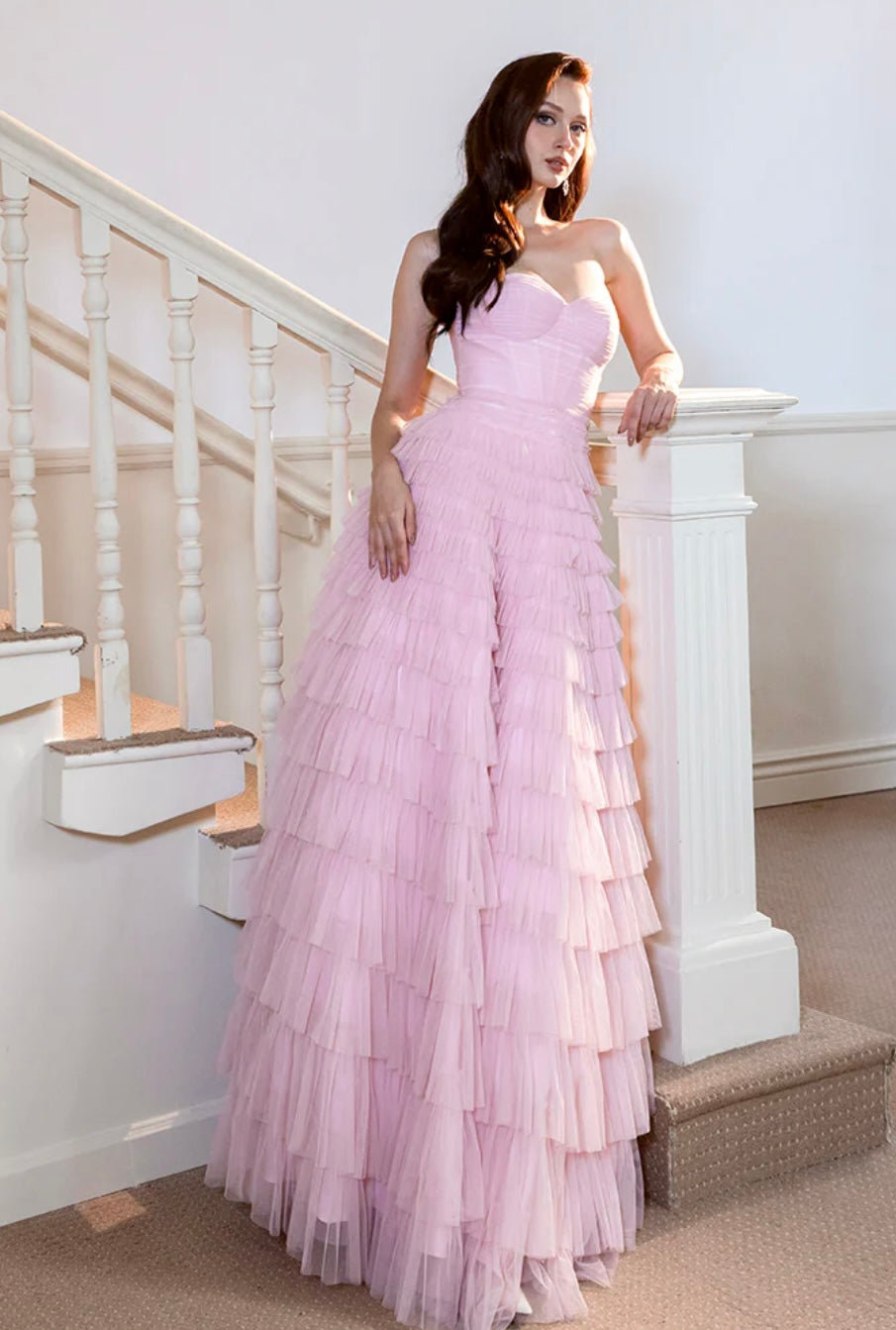 Serenity Sweetheart Strapless Gown in Pink