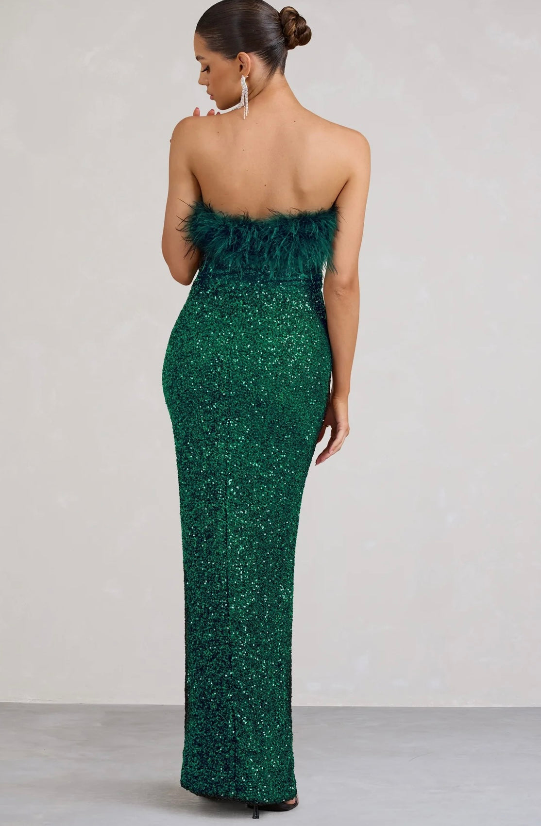 CLUB LONDON - Old Money Dress in Bottle Green Sequin (AU 8/10)