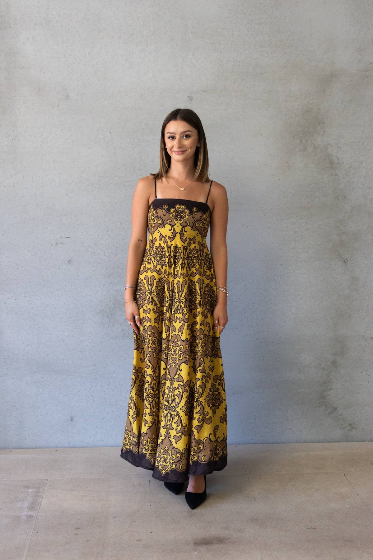 ZIMMERMANN - Printed Linen midi dress (1)