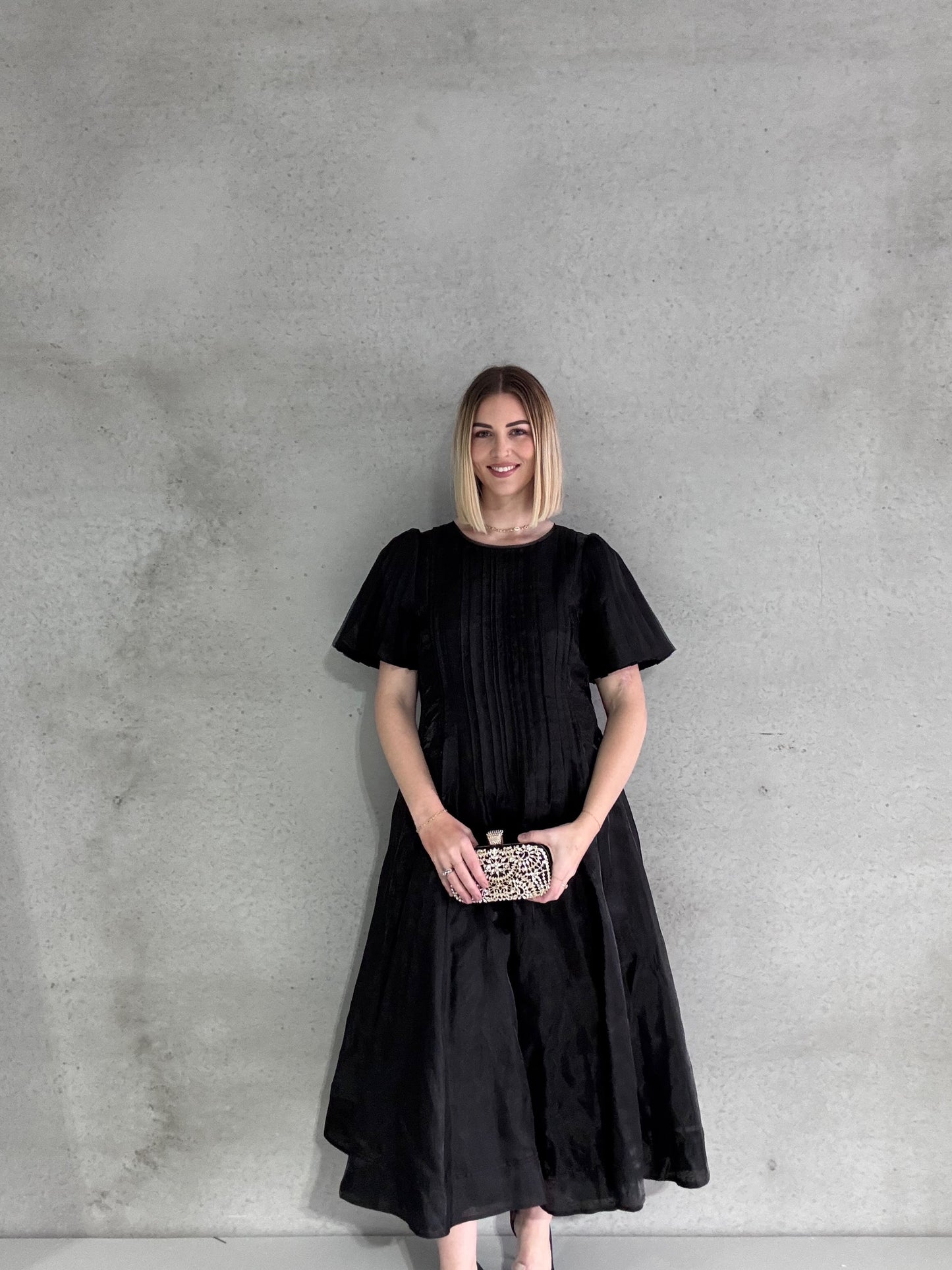 AJE - Nova Pleated Midi Dress (AU 14)