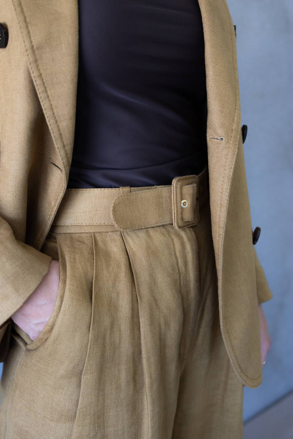 ZIMMERMANN SUIT - Mustard Linen Double Breasted Suit (AU 8/10)