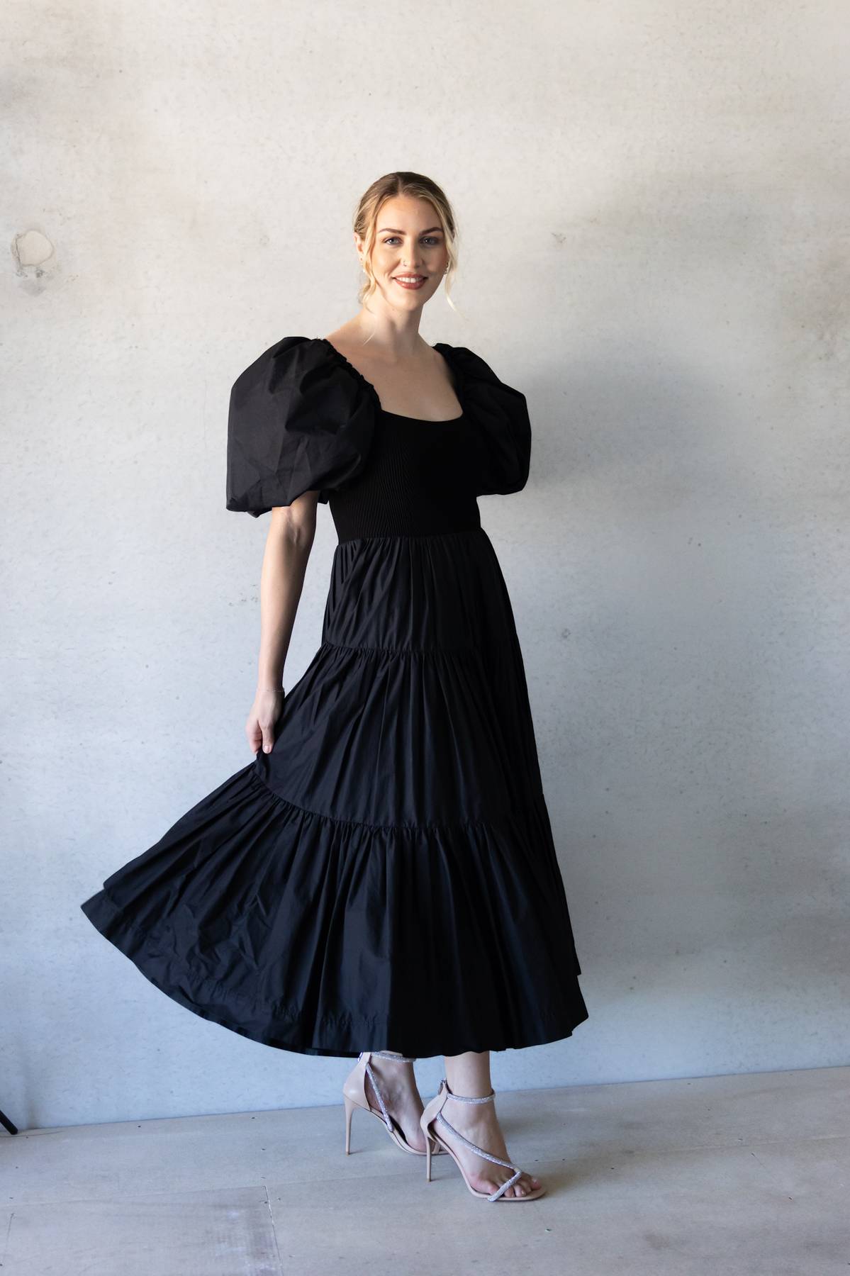 AJE - Casa Puff Sleeve Midi Dress (AU 12)