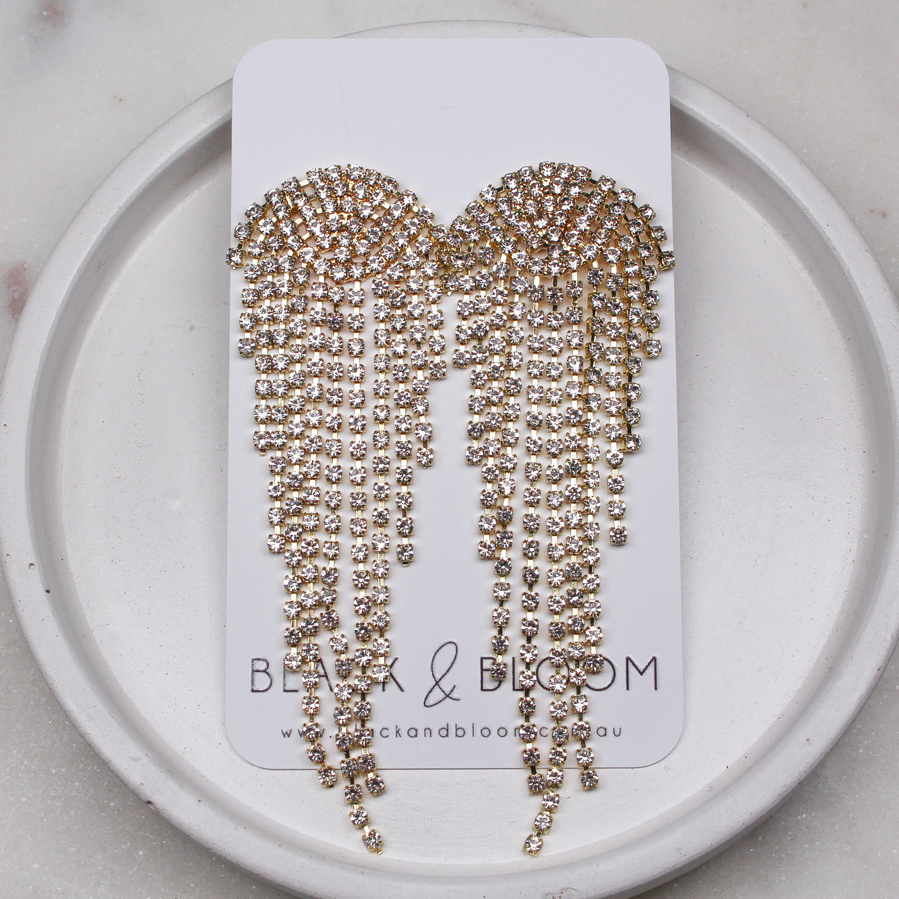 BLACK & BLOOM - Rita Earrings in Gold - For Sale