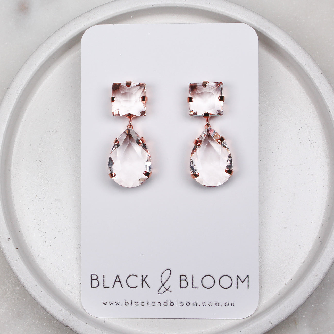 BLACK & BLOOM - Sanremo Earrings in Rose Gold - For Sale