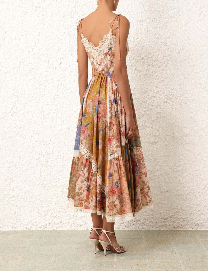 ZIMMERMANN - August Asymmetric Slip Dress (AU 12)