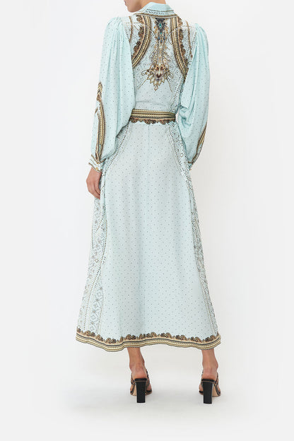CAMILLA - Curved Collar Shirt Maxi Dress (S - AU 10)