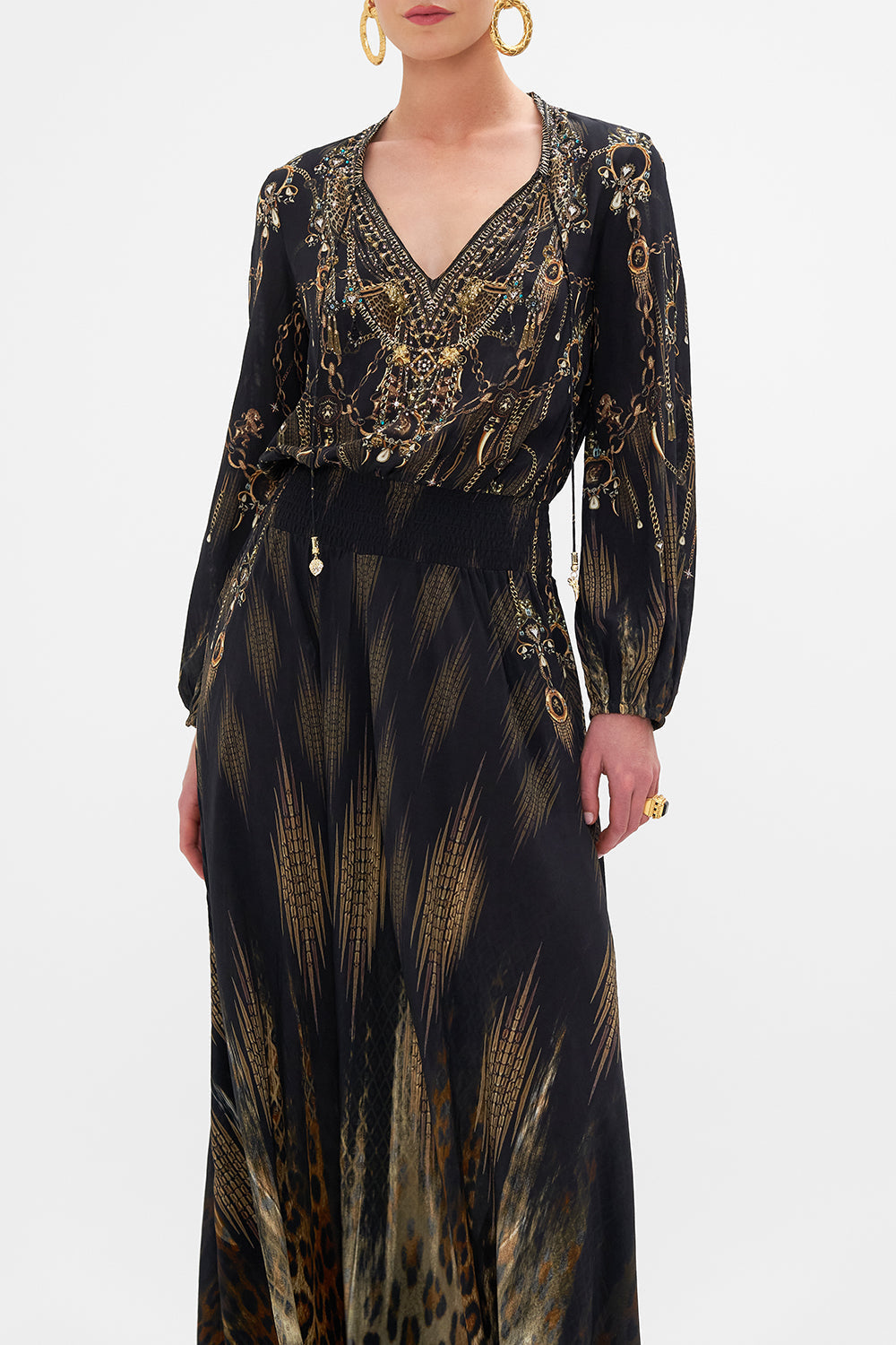 CAMILLA - Shirred Relaxed for Maxi Dress (S - AU 10)