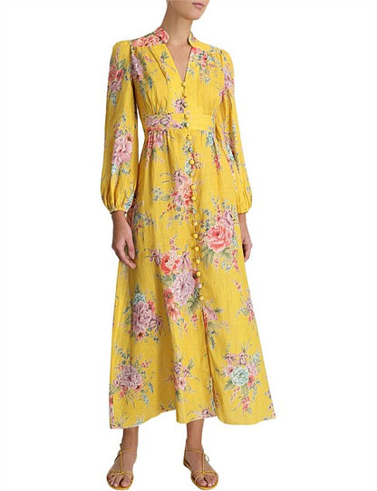 ZIMMERMANN - Zinnia Linen Floral Dress (AU 8/10)