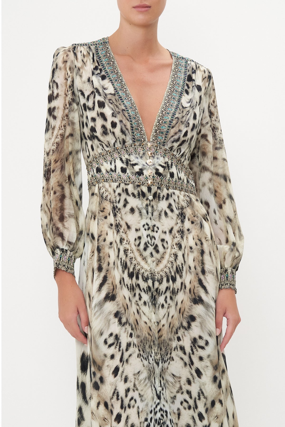 CAMILLA - Button Dress with Shaped Waistband (S - AU 10)