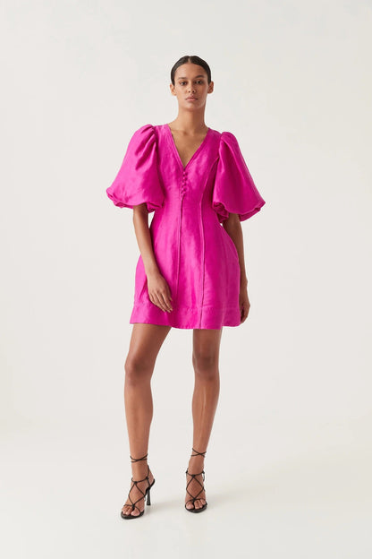 AJE - Dusk Puff Sleeve Mini Dress (AU 8)
