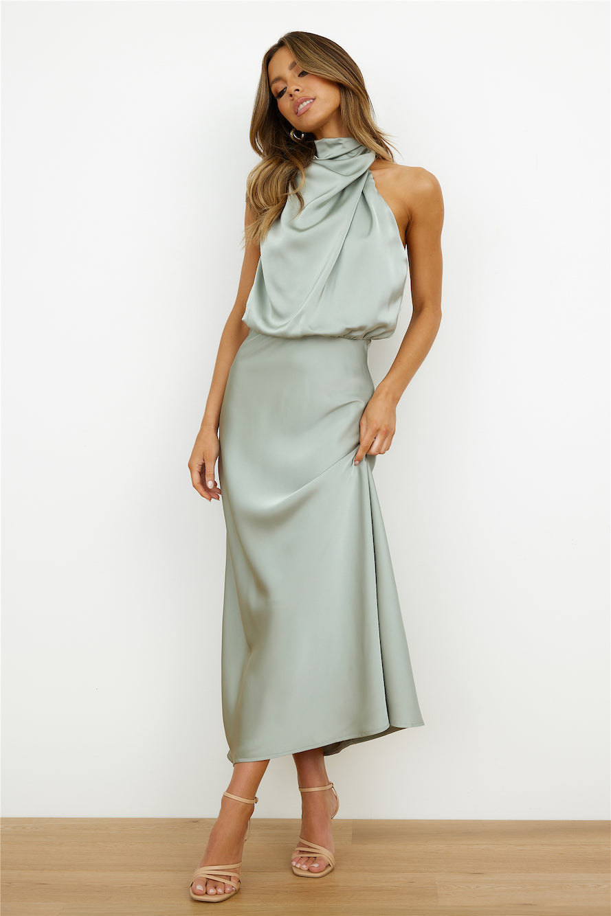 HELLO MOLLY - Switch Over Satin Maxi Dress (AU 10)