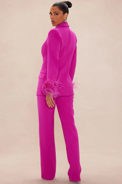 FASHION NOVA - Clarissa Feather Suit Set (M)