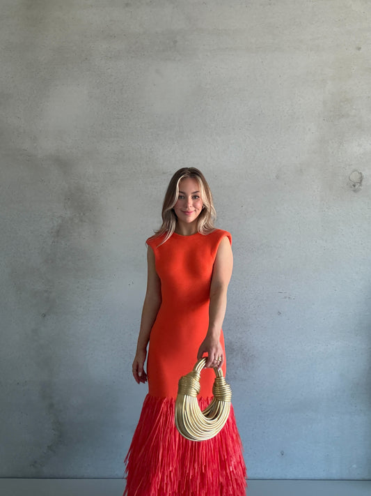 AJE - Rushes Raffia Knit Midi Dress (AU 8/10)