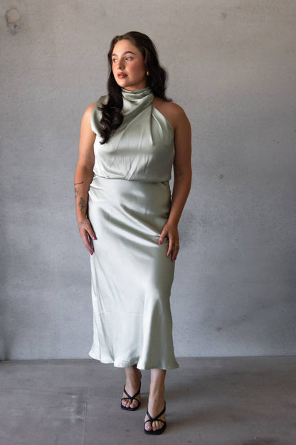 HELLO MOLLY - Switch Over Satin Maxi Dress (AU 10)