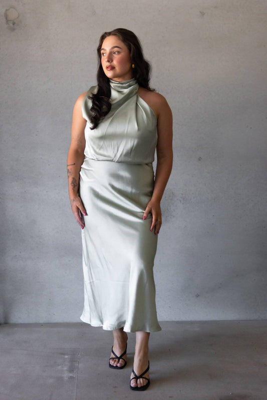 HELLO MOLLY - Switch Over Satin Maxi Dress (AU 10)