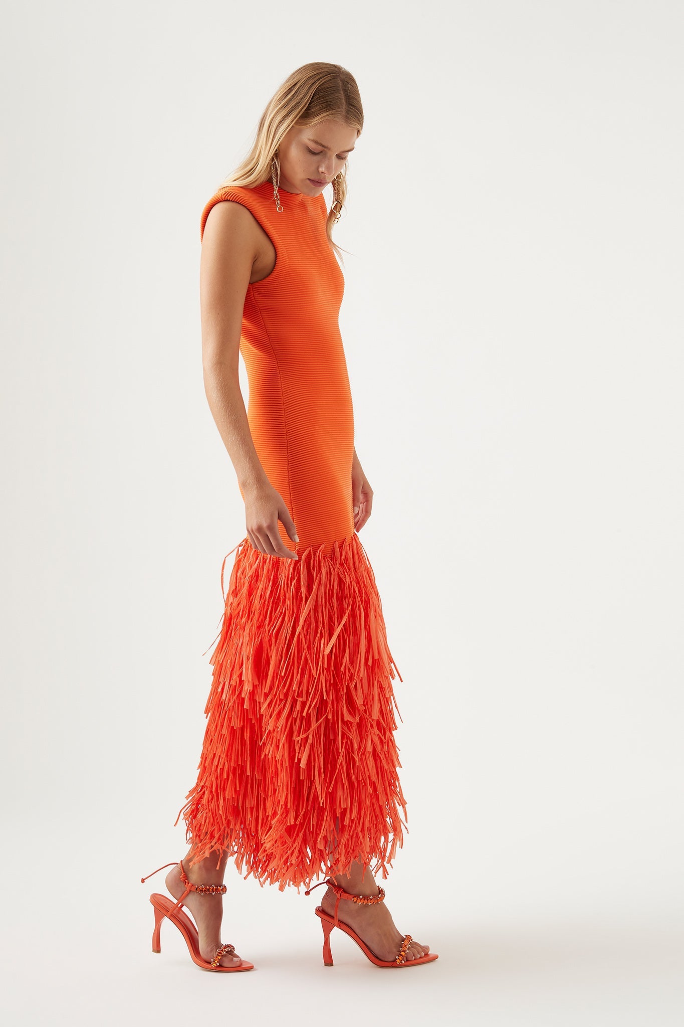 AJE - Rushes Raffia Knit Midi Dress (M)
