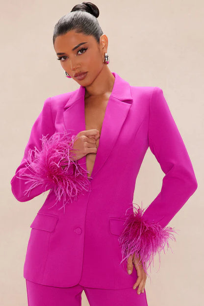 FASHION NOVA - Clarissa Feather Suit Set (M)