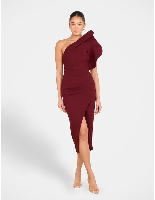 PILGRIM - Elise Asymmetric Midi Dress (AU 14)