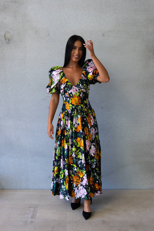 AJE - Gabrielle Plunge Midi Dress (AU 6)