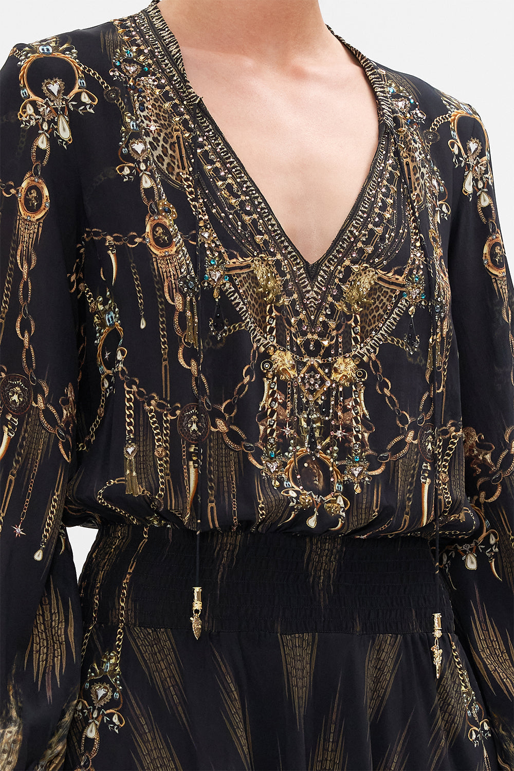 CAMILLA - Shirred Relaxed for Maxi Dress (S - AU 10)