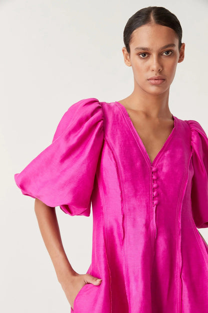AJE - Dusk Puff Sleeve Mini Dress (AU 8)