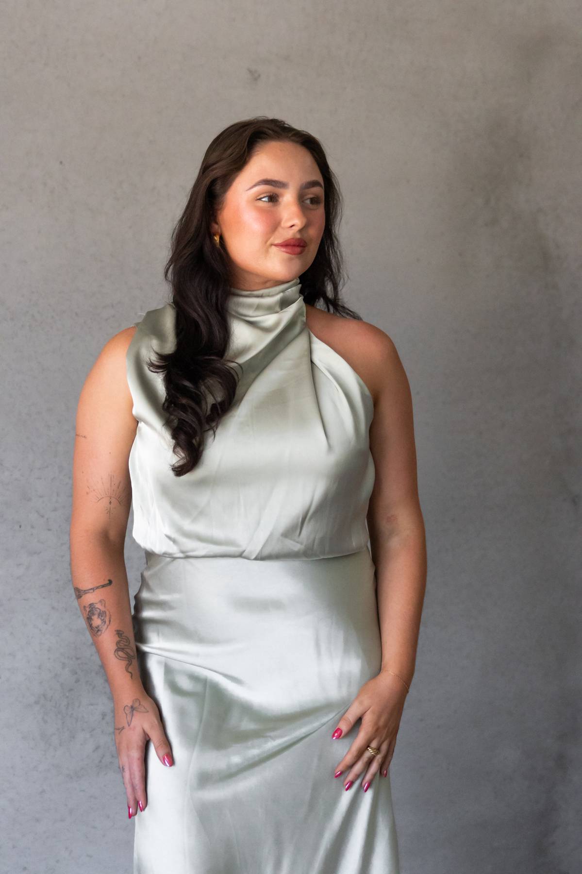 HELLO MOLLY - Switch Over Satin Maxi Dress (AU 10)
