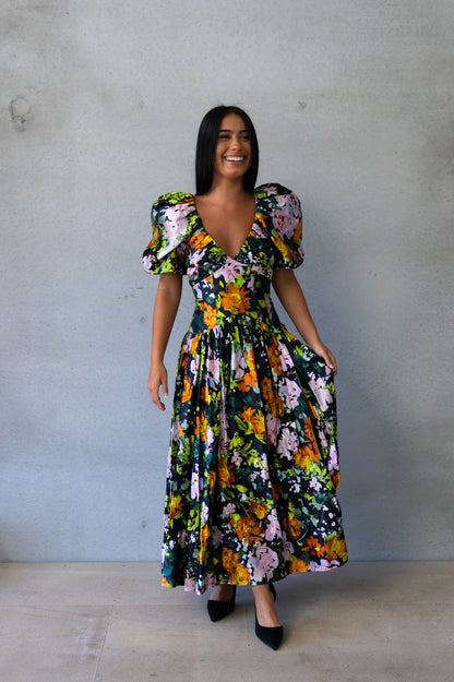 AJE - Gabrielle Plunge Midi Dress (AU 6)