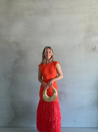 AJE - Rushes Raffia Knit Midi Dress (AU 8/10)