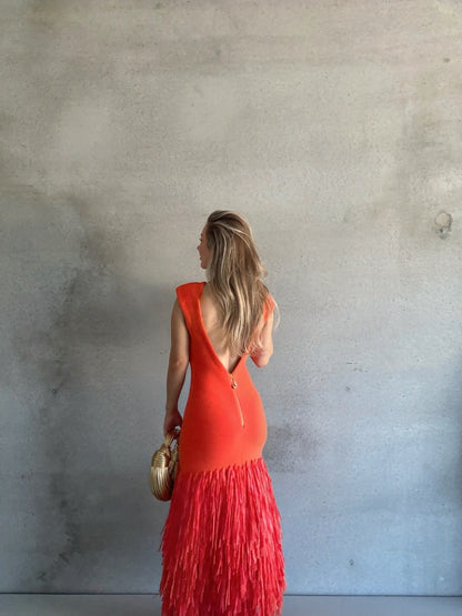 AJE - Rushes Raffia Knit Midi Dress (AU 8/10)