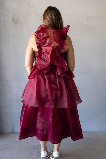 AJE - Asra Pleated Frill Midi Dress (AU 12)