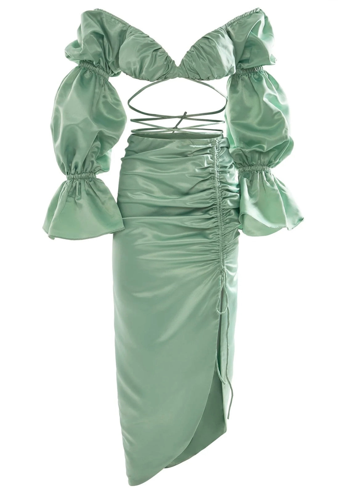 alamour the label green dress Iris Plunge Sequins Mermaid Emerald Gown Alamour The Label