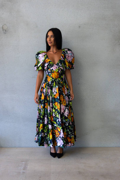 AJE - Gabrielle Plunge Midi Dress (AU 6)
