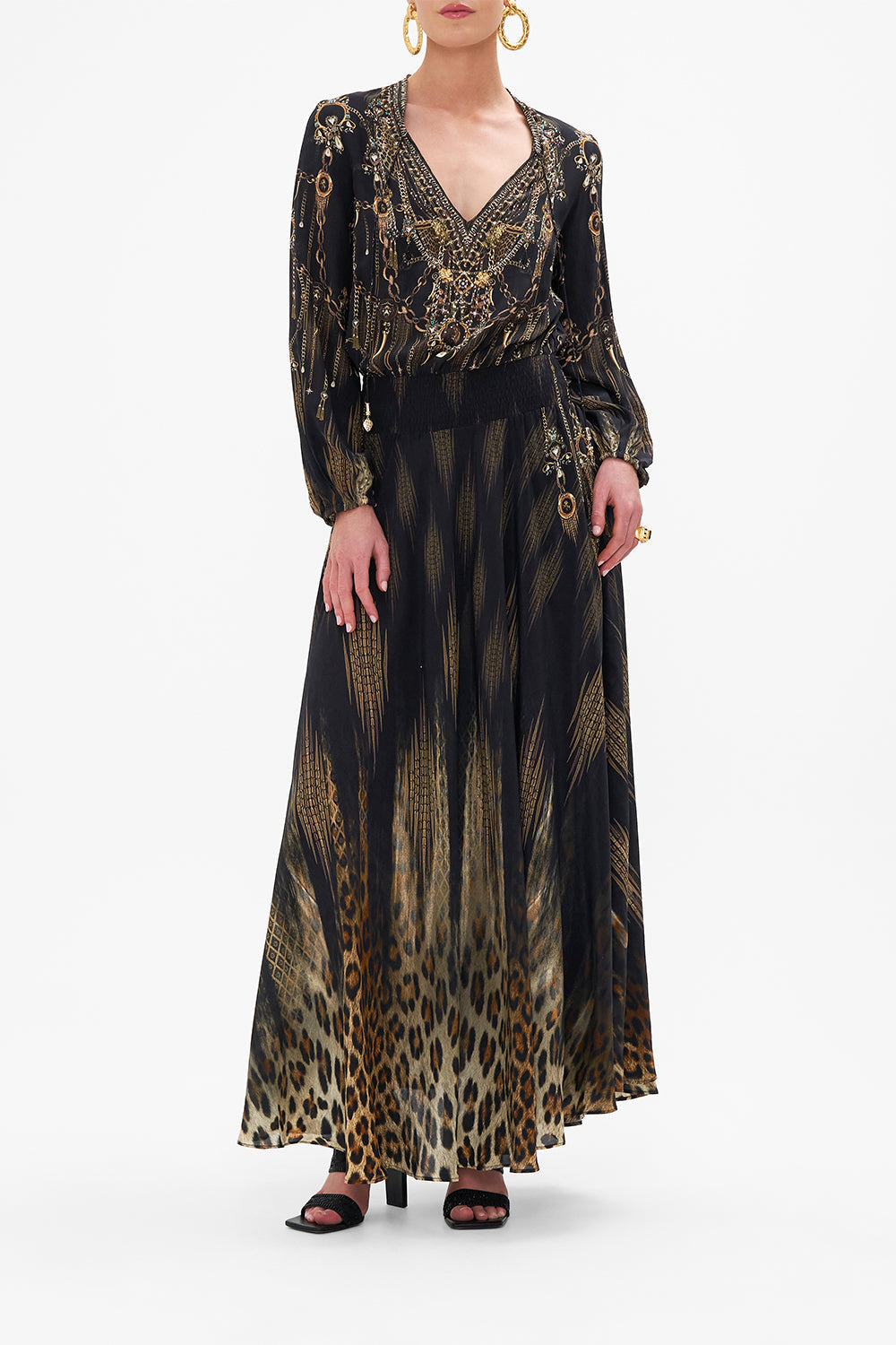 CAMILLA - Shirred Relaxed for Maxi Dress (S - AU 10)