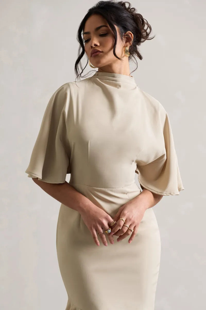 CLUB LONDON - Lavinia High Neck Maxi Dress (AU 16)