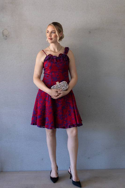 BAROMETER - Red & Purple Mini dress (AU 10)